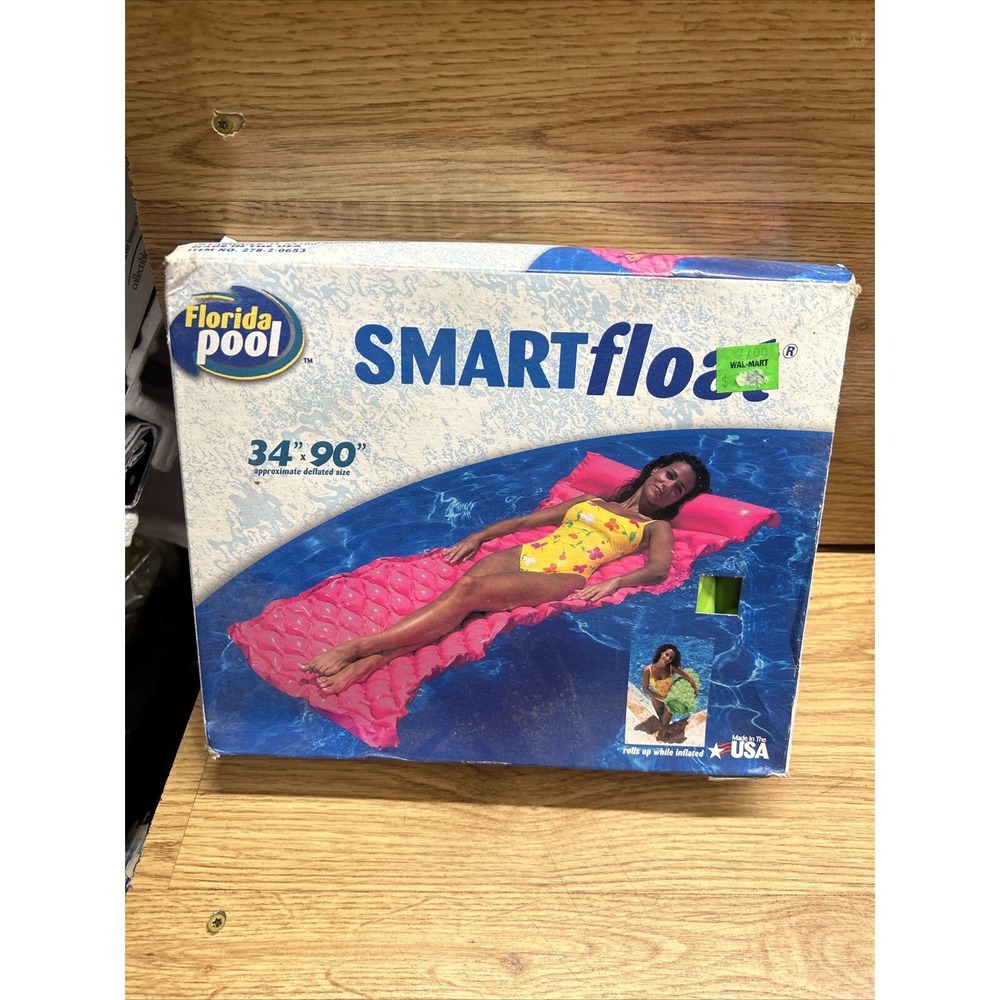 Sun Splash Smart Float Inflatable Raft 90" X 34" Green  Vintage 1998
